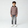 Boys Cotton Checkered Hoodie Shirt