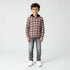Boys Cotton Checkered Hoodie Shirt