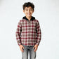 Boys Cotton Checkered Hoodie Shirt