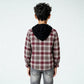 Boys Cotton Checkered Hoodie Shirt