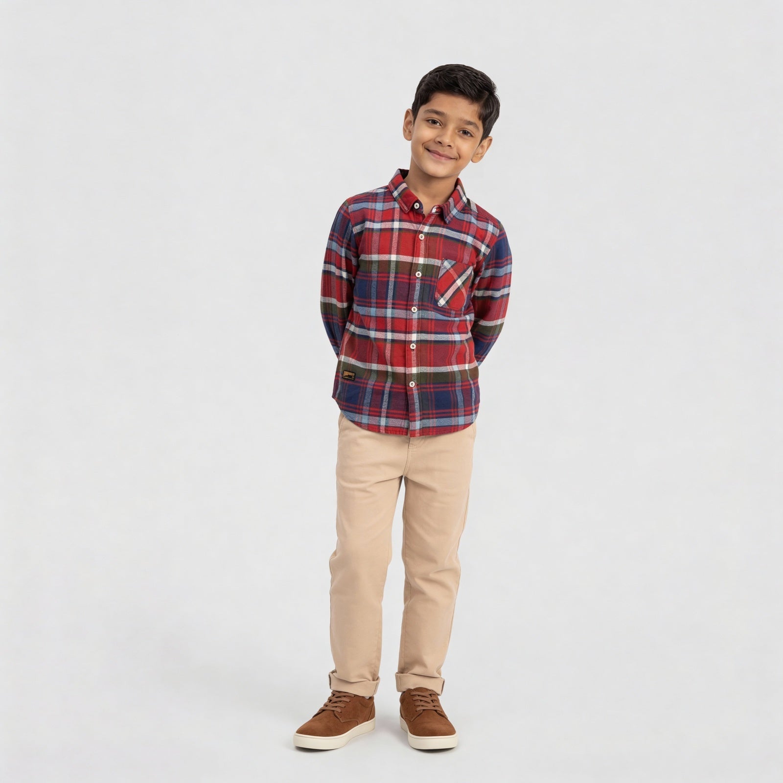 Boys Checkered Woven Shirt