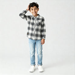 Boys Cotton Checkered Shirt