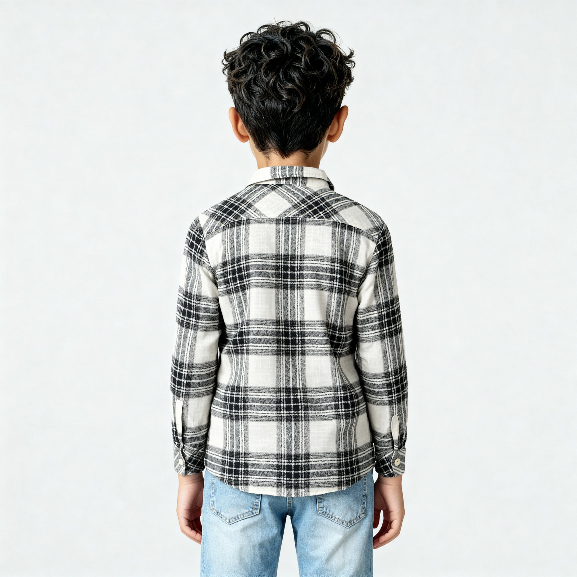 Boys Cotton Checkered Shirt