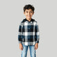 Boys Cotton Checkered Hoodie Shirt