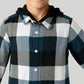 Boys Cotton Checkered Hoodie Shirt
