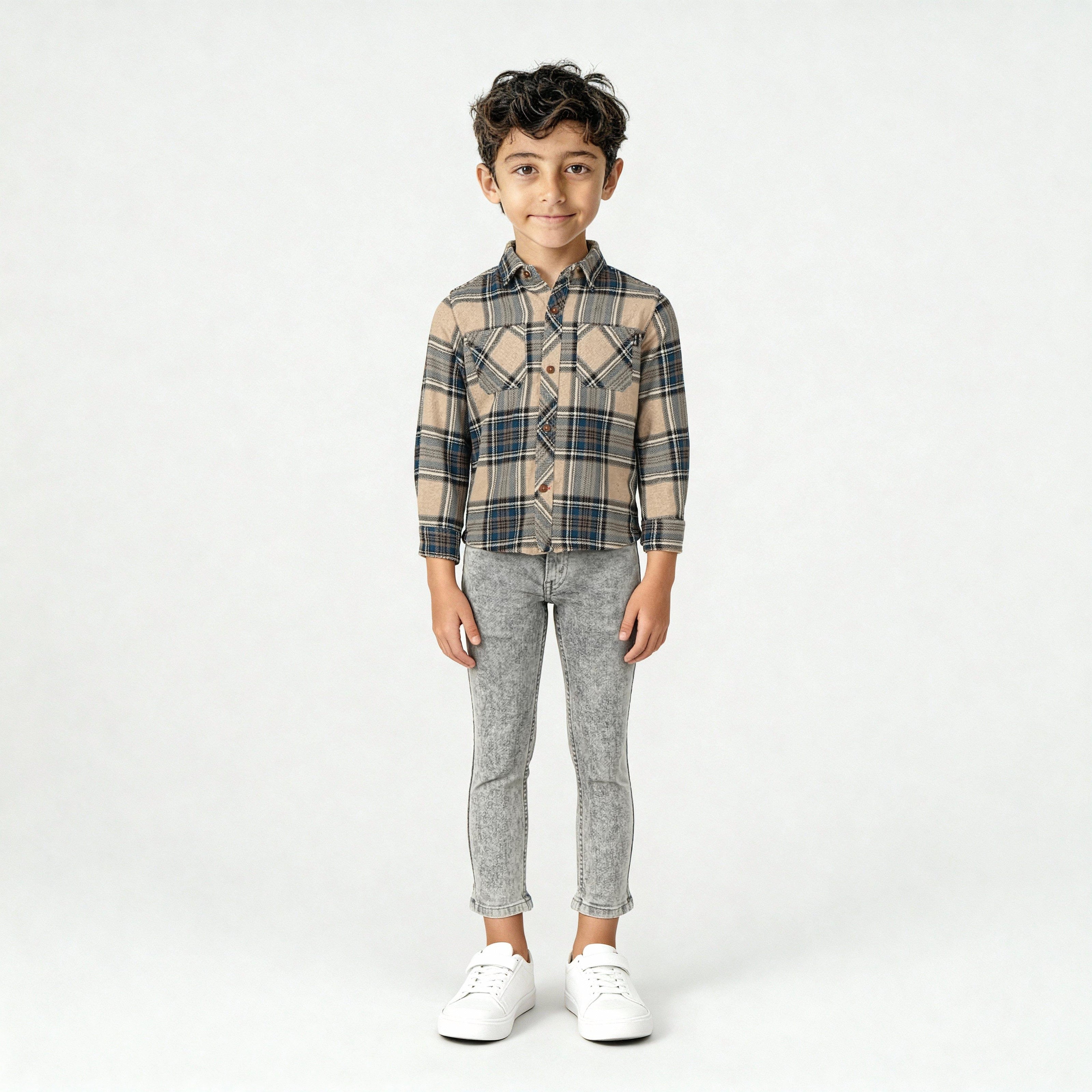 Boys Cotton Checkered Shaket