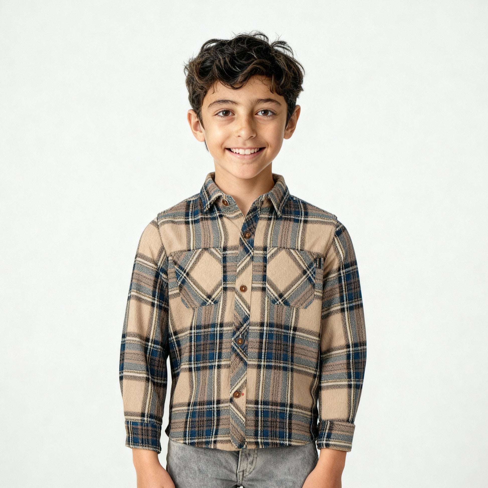 Boys Cotton Checkered Shaket