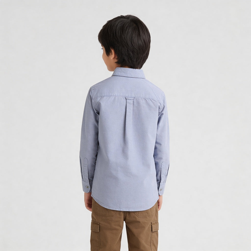 Boys Cotton Oxford Solid Shirt