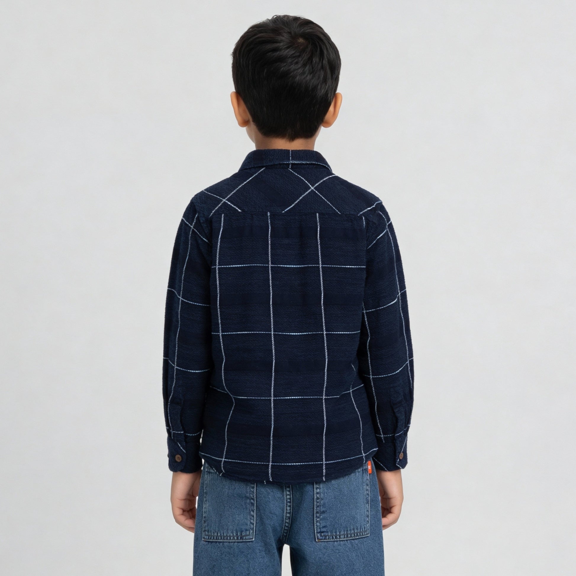 Boys Cotton Checkered Shirt