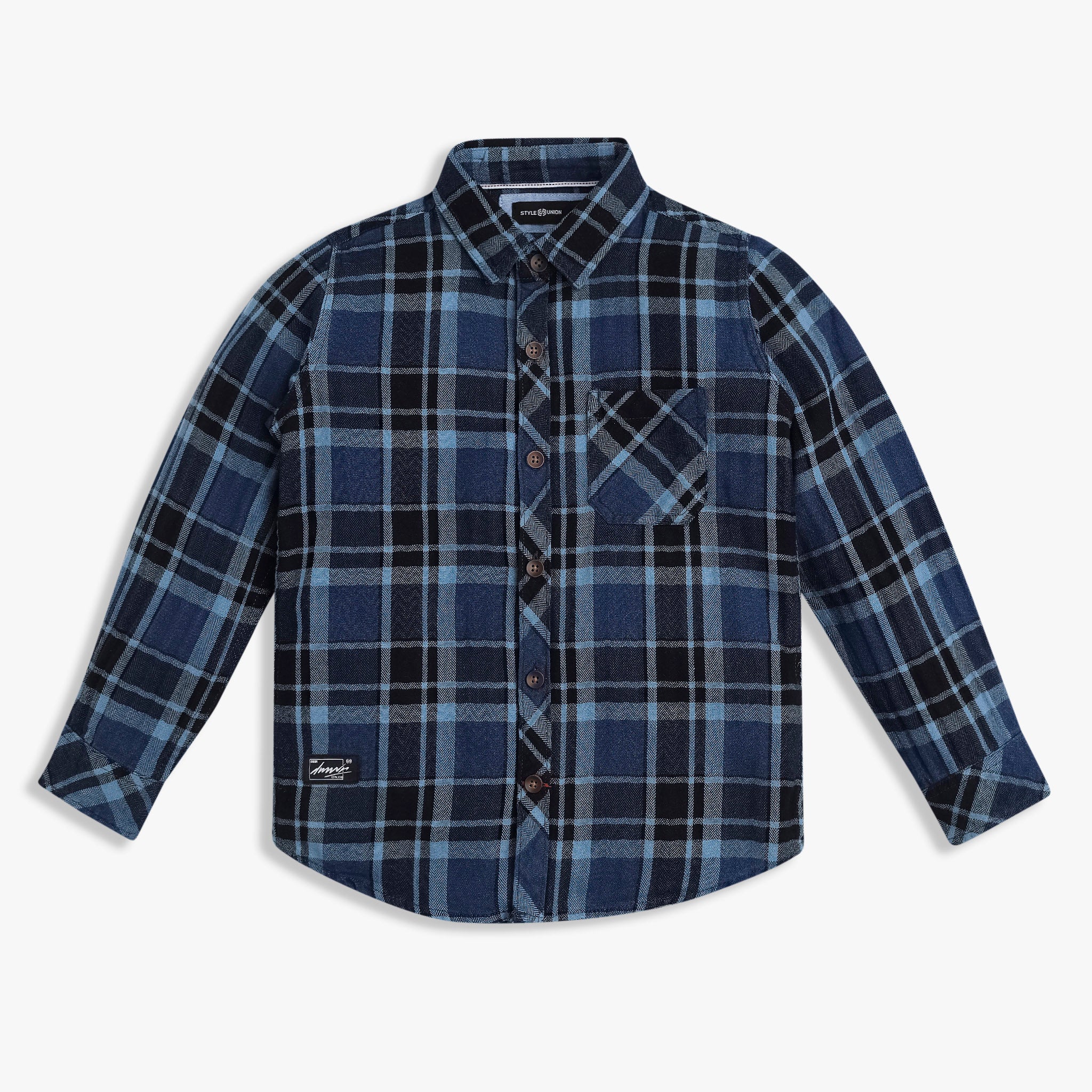 Boys Cotton Checkered Shirt
