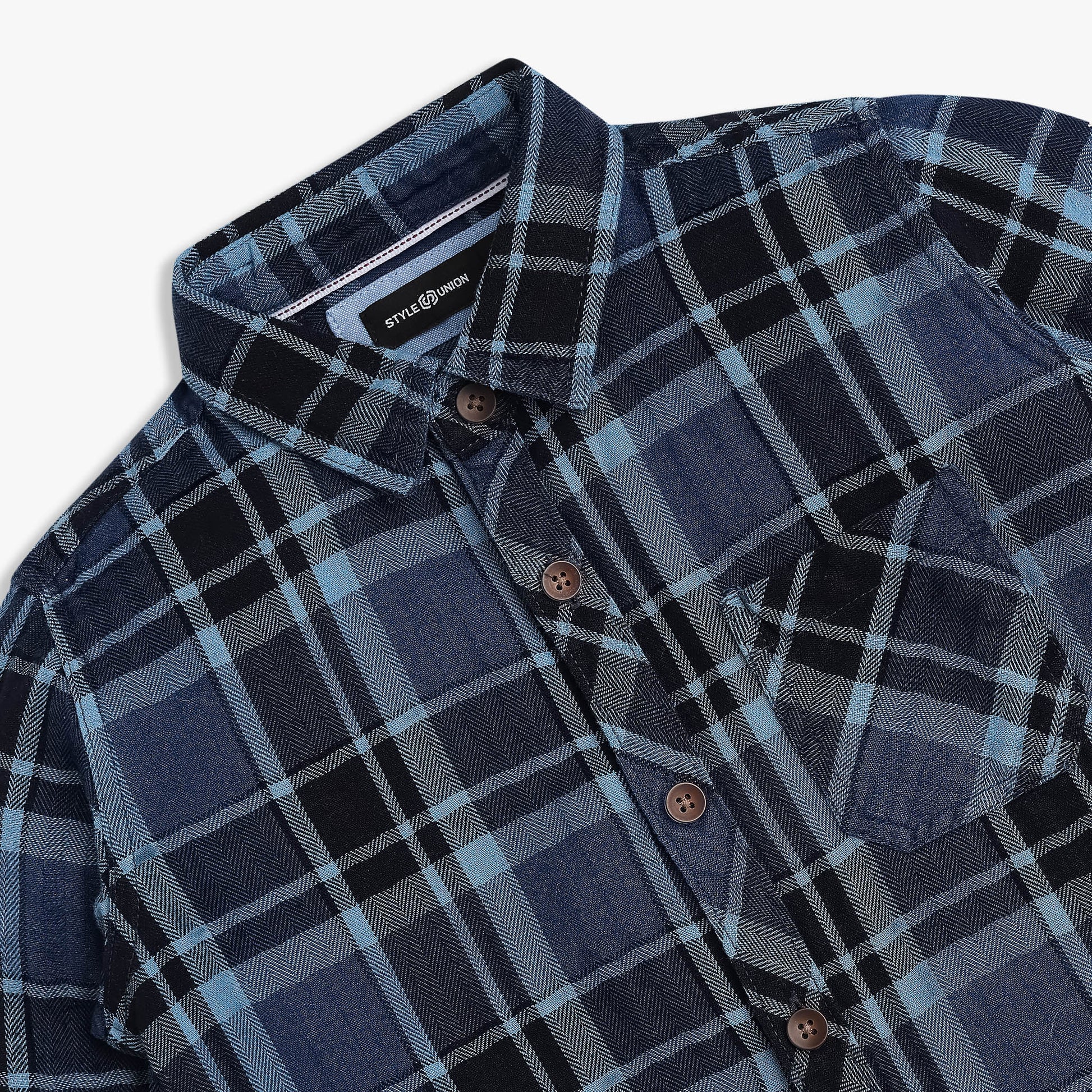 Boys Cotton Checkered Shirt