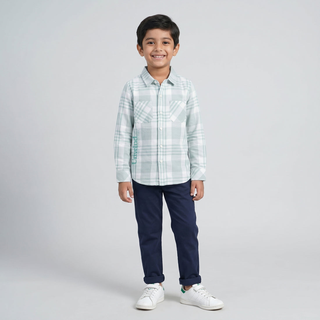 Boys Cotton Checkered Shirt
