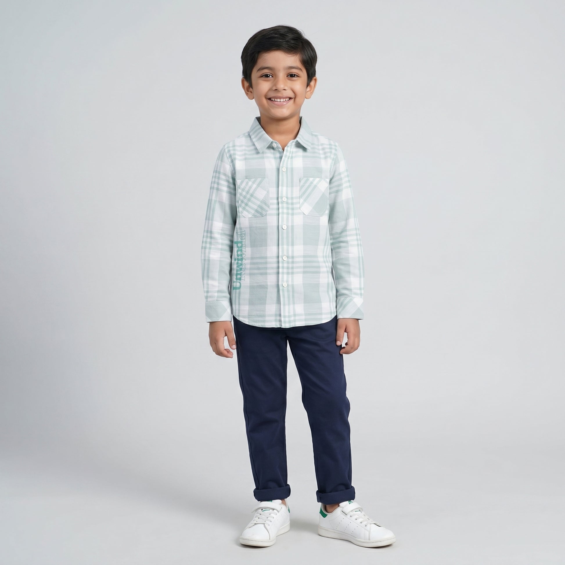 Boys Cotton Checkered Shirt