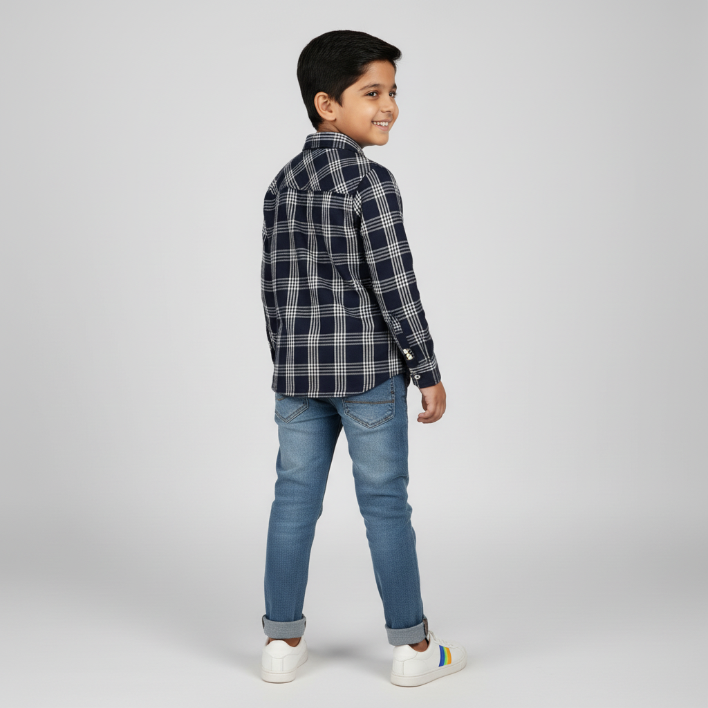 Boys Cotton Checkered Retreat Shirt