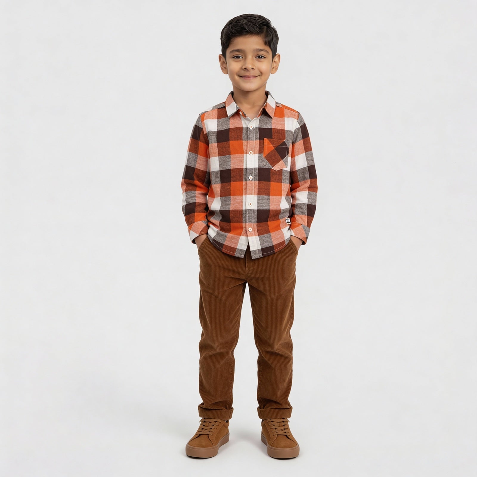 Boys Cotton Checkered Shirt