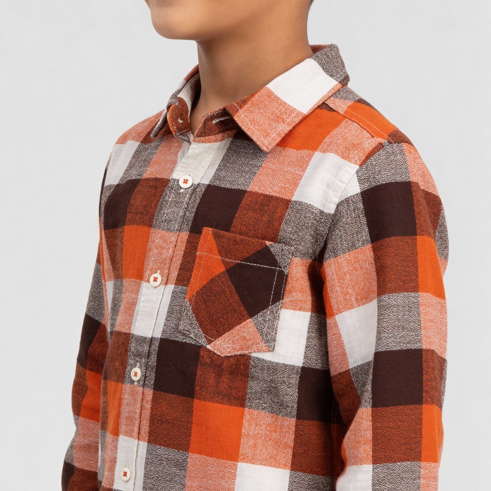 Boys Cotton Checkered Shirt