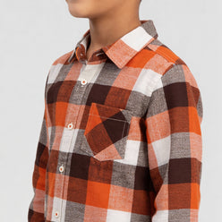 Boys Cotton Checkered Shirt