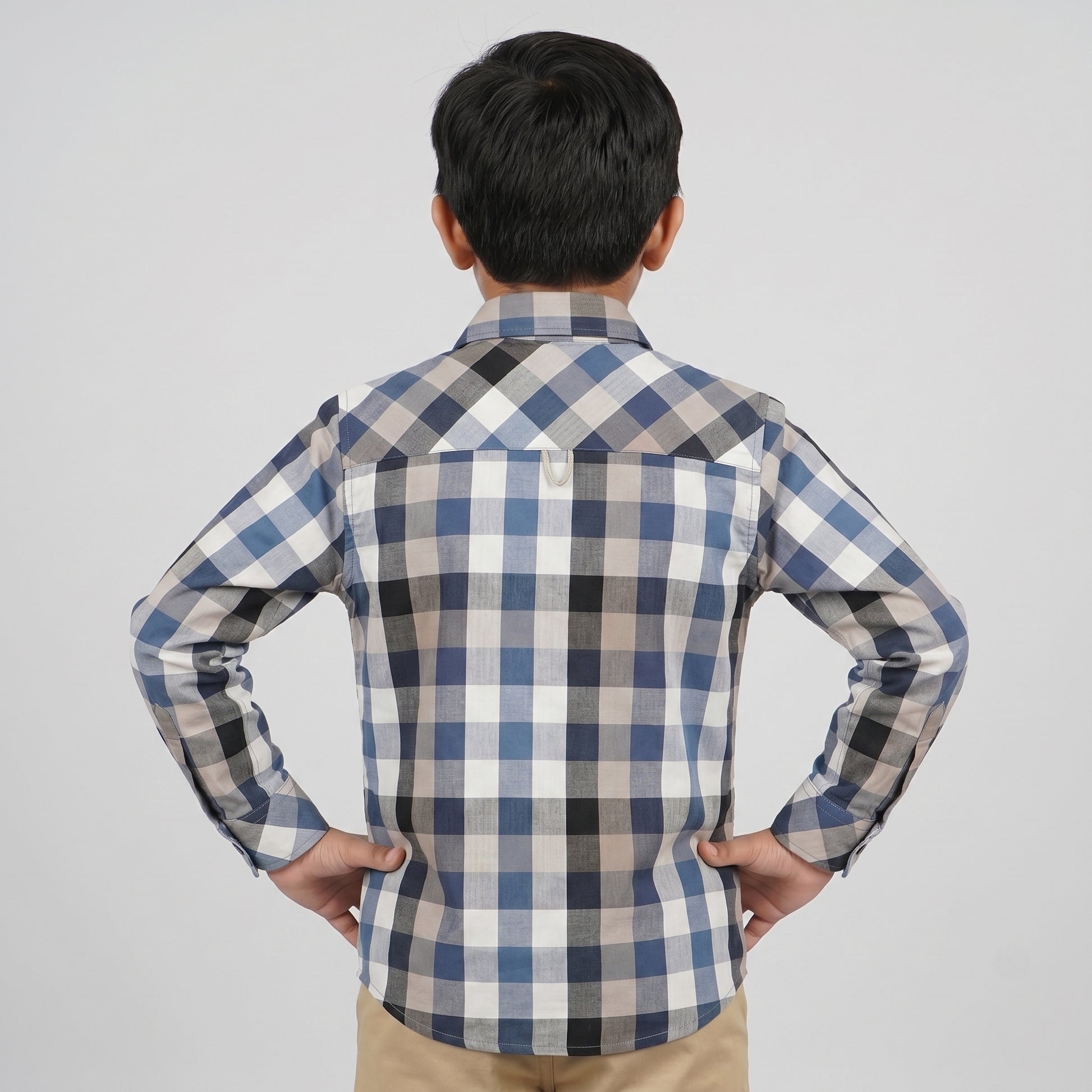 Boys Cotton Checkered Shirt