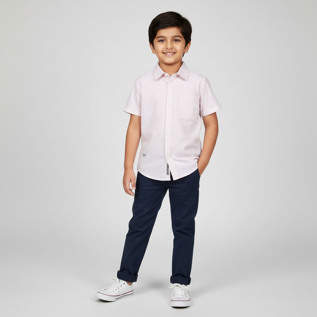 Boys Cotton Striped Shirt