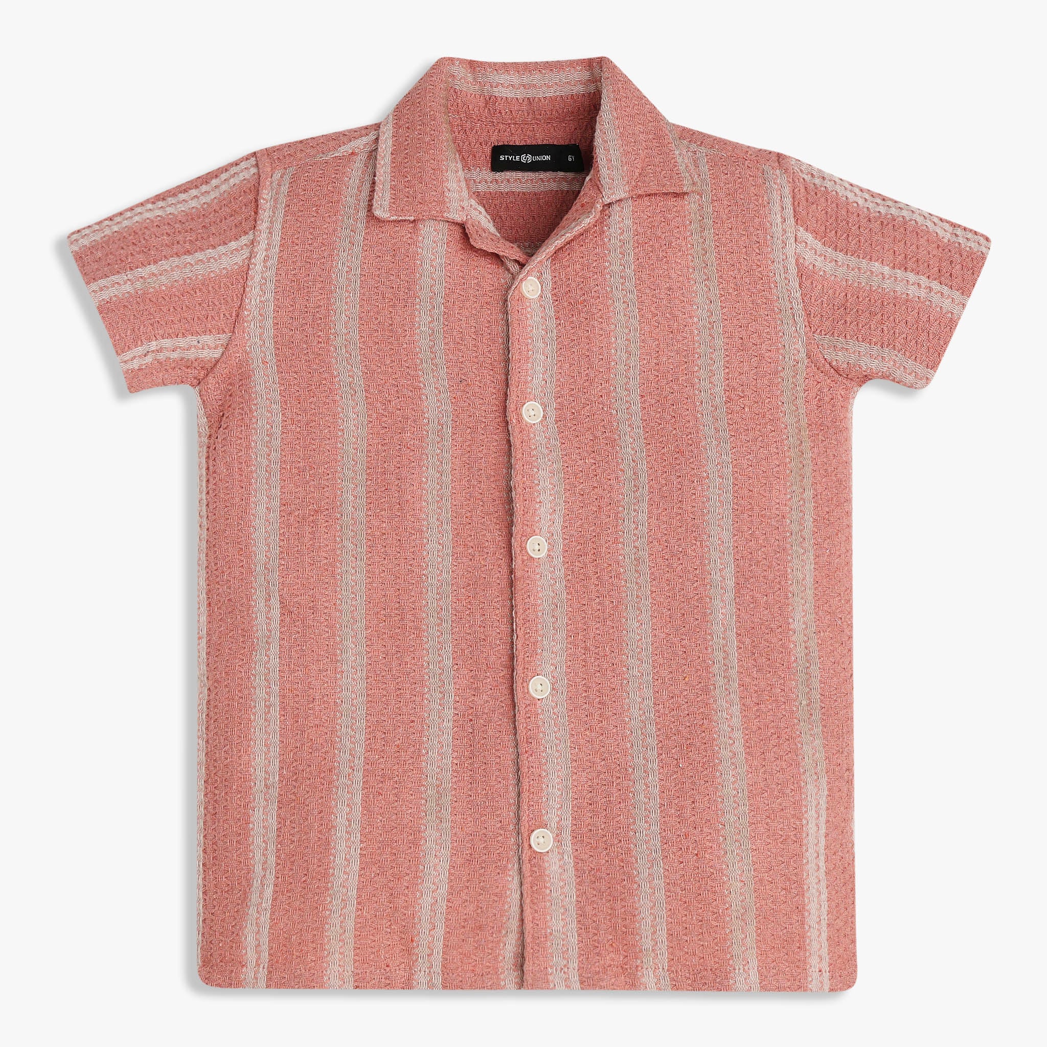 Boys Cotton Striped Cuban Shirt