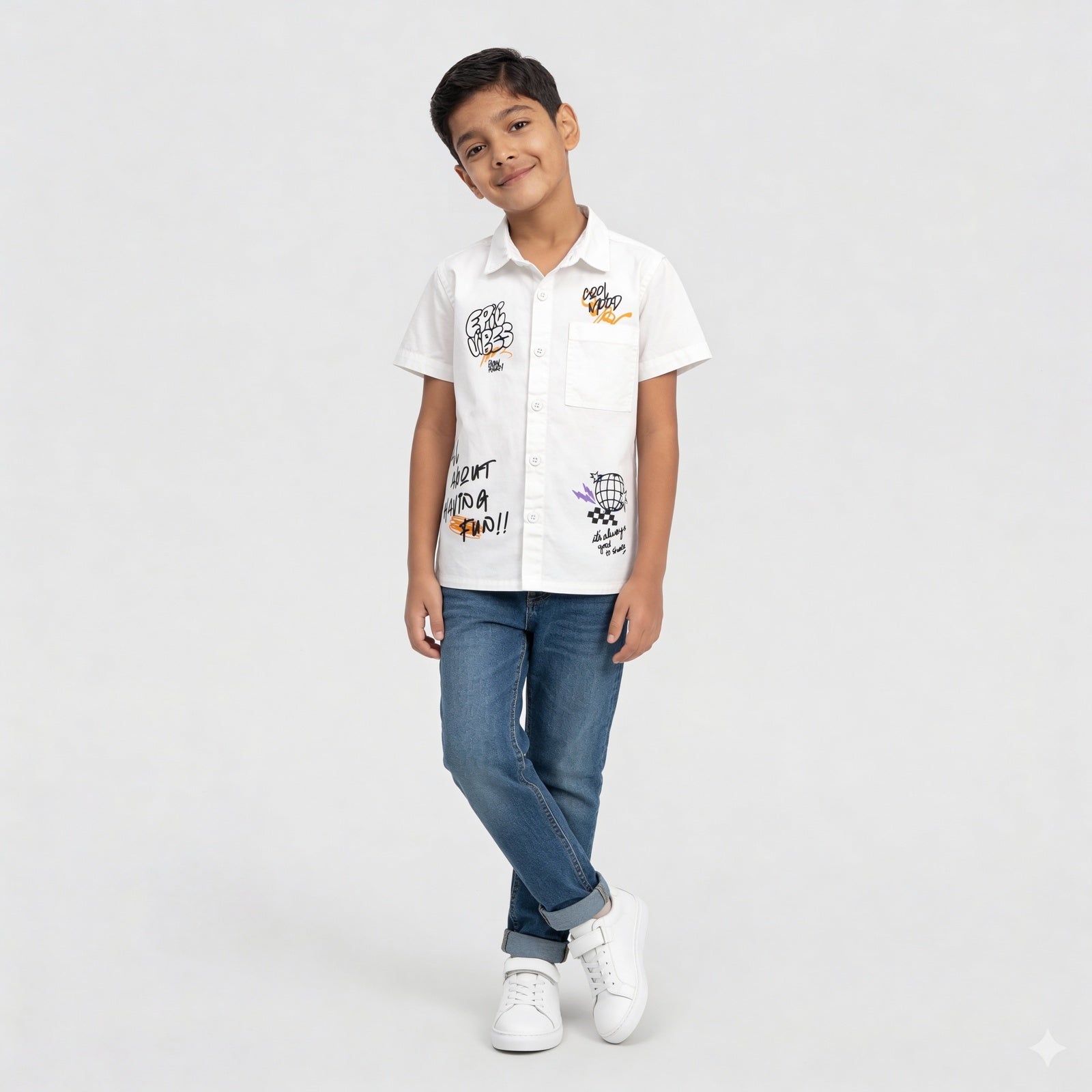 Boys Cotton Graphic Shirt