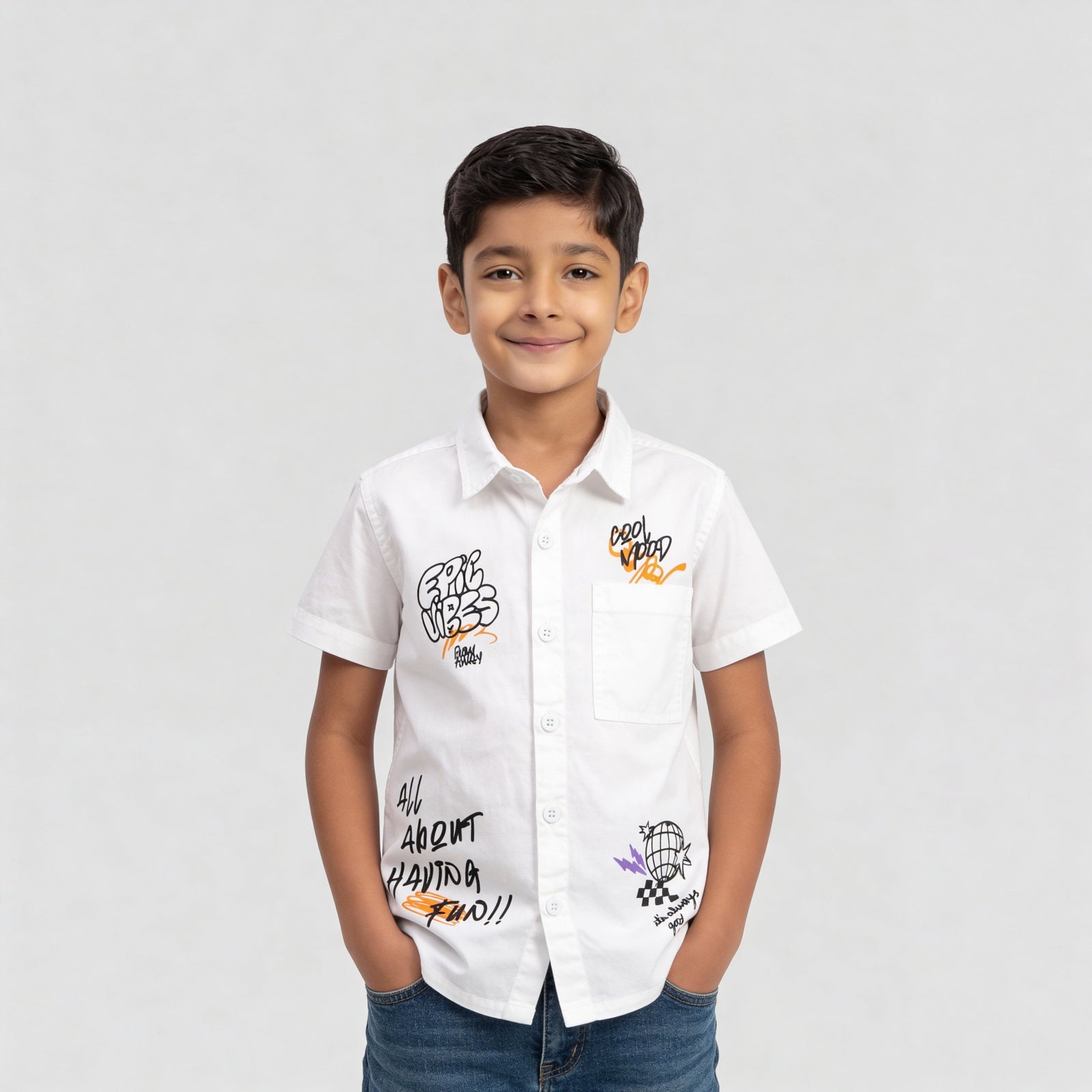 Boys Cotton Graphic Shirt