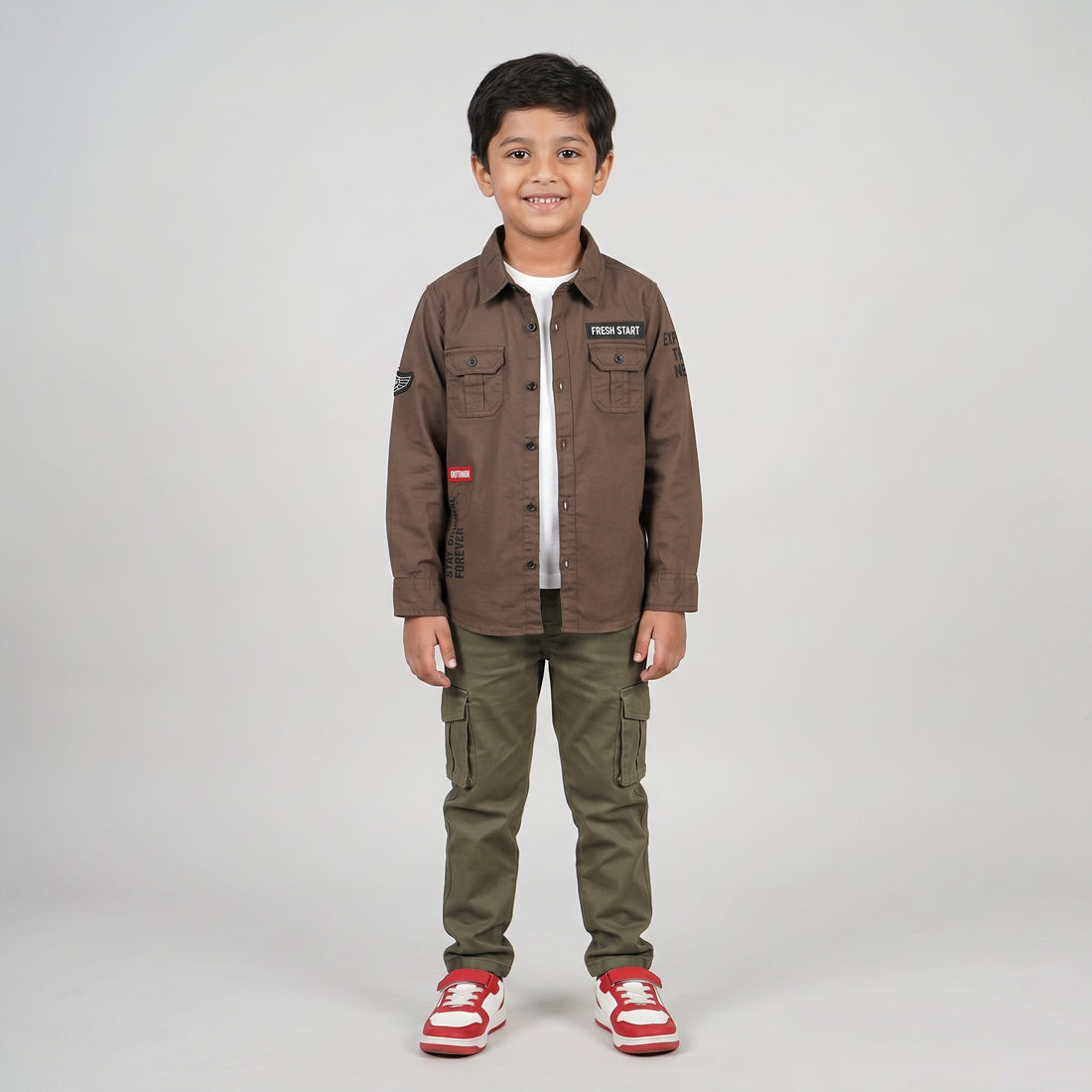 Boys Cotton Solid Shirt