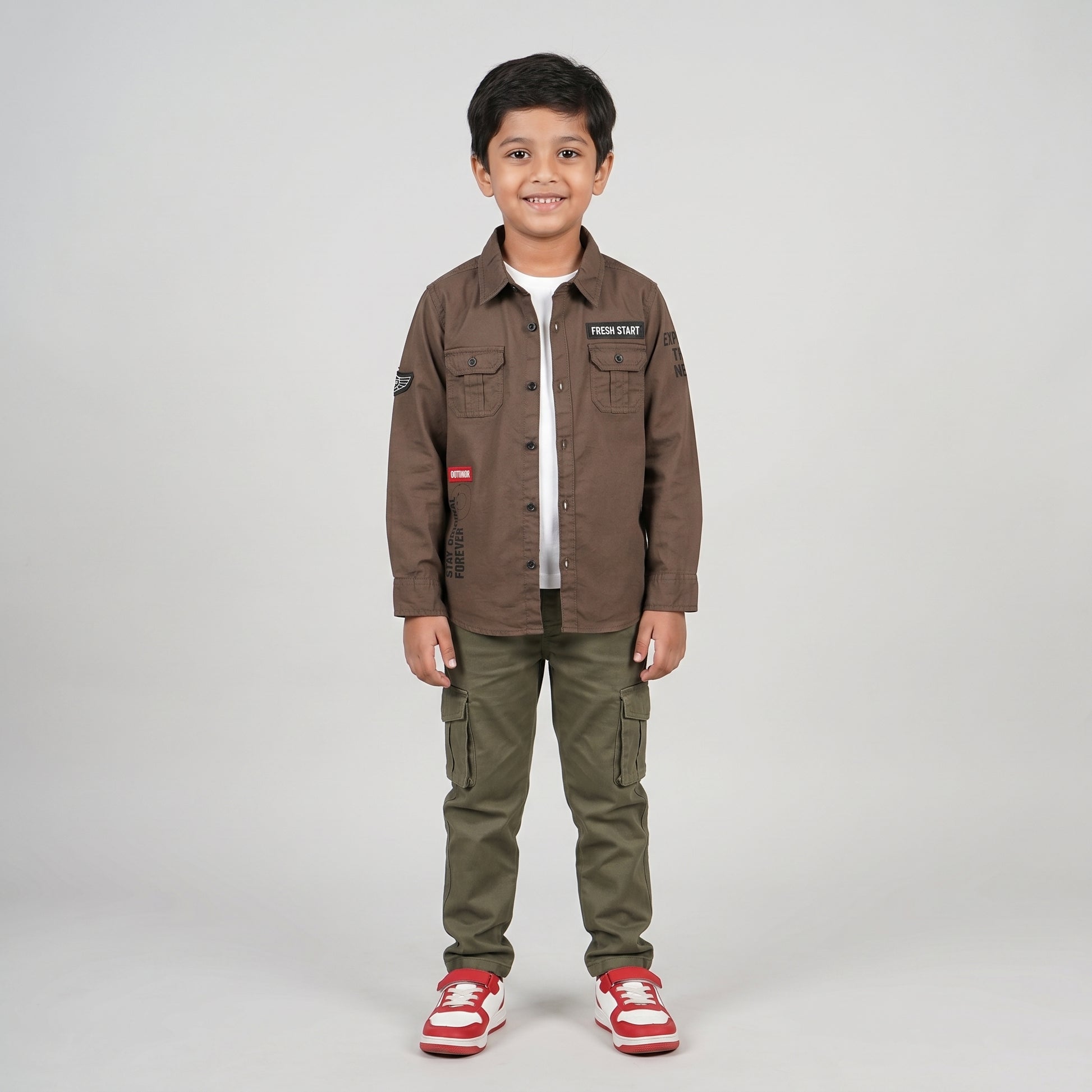 Boys Cotton Solid Shirt