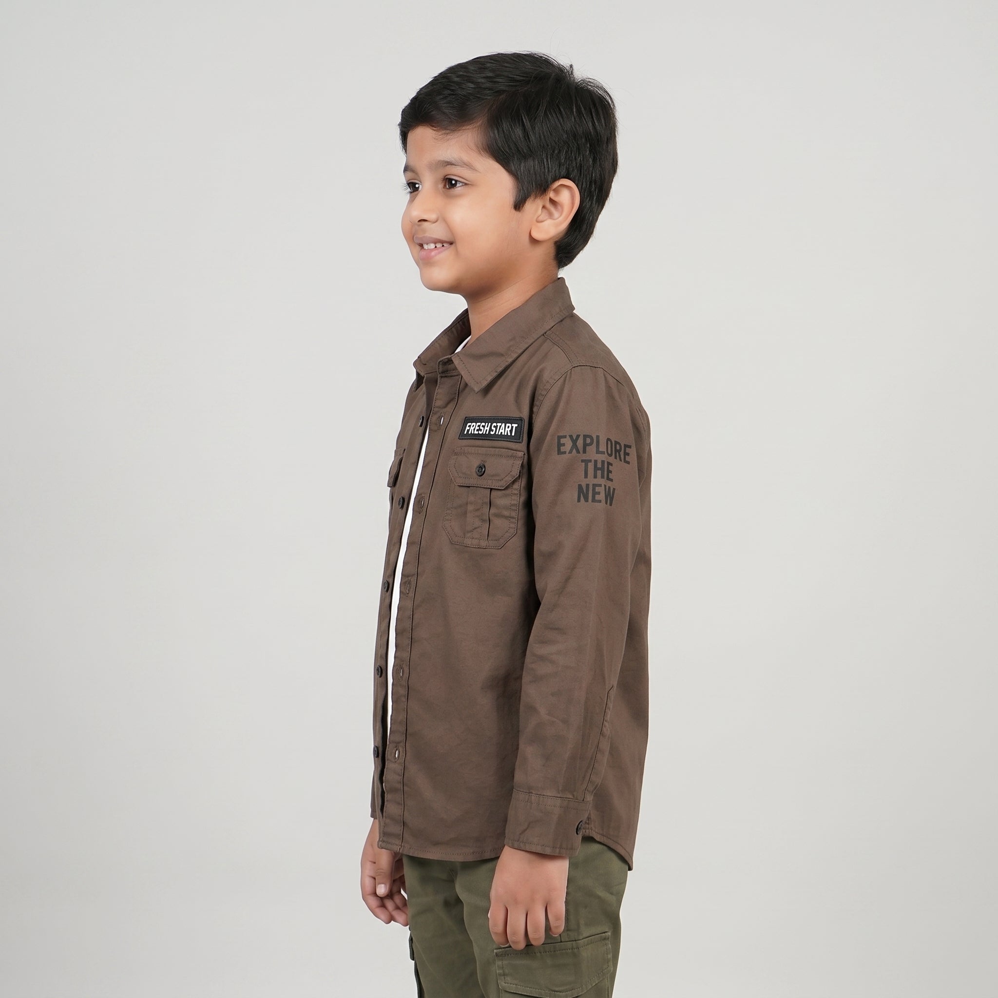 Boys Cotton Solid Shirt