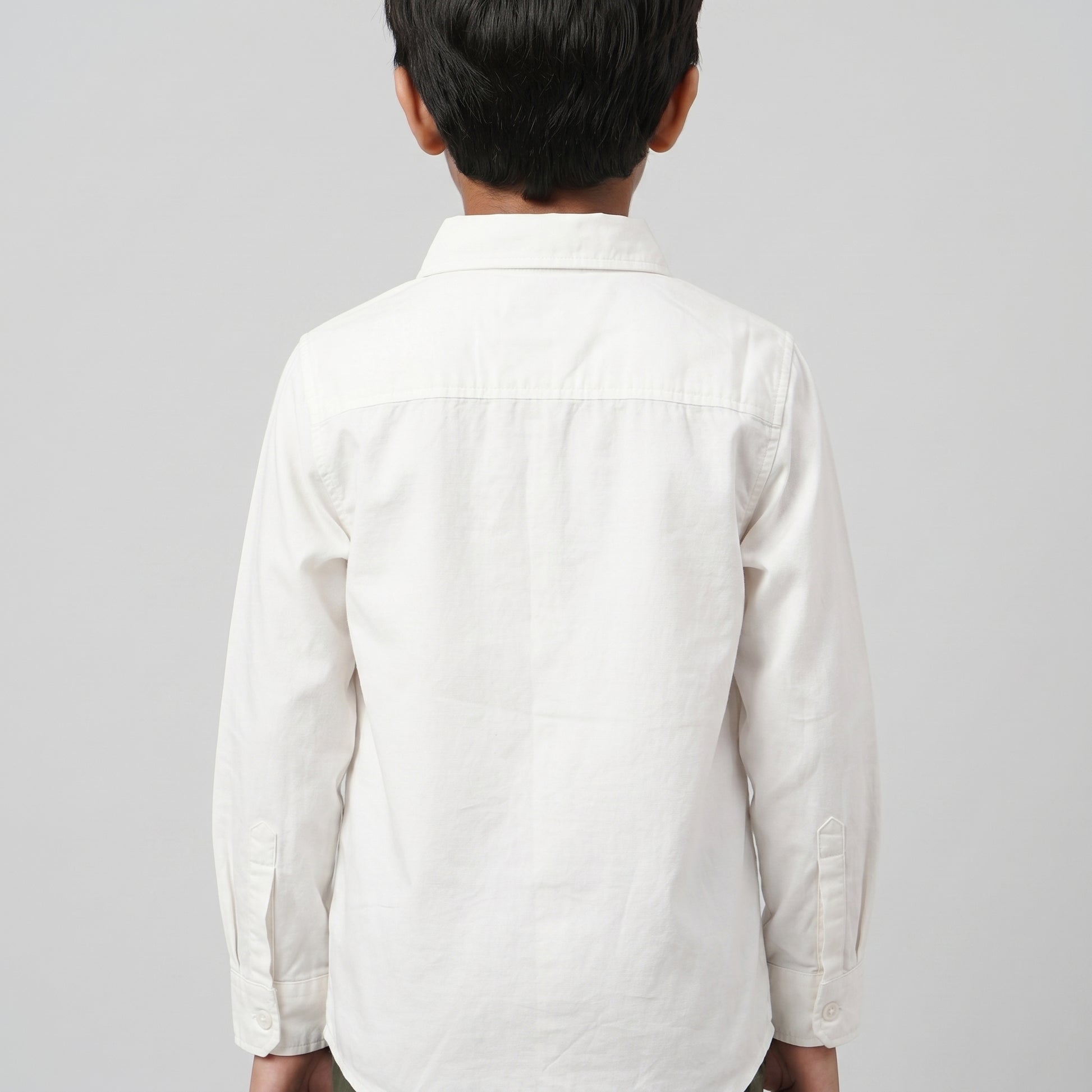 Boys Cotton Solid Cuban Shirt