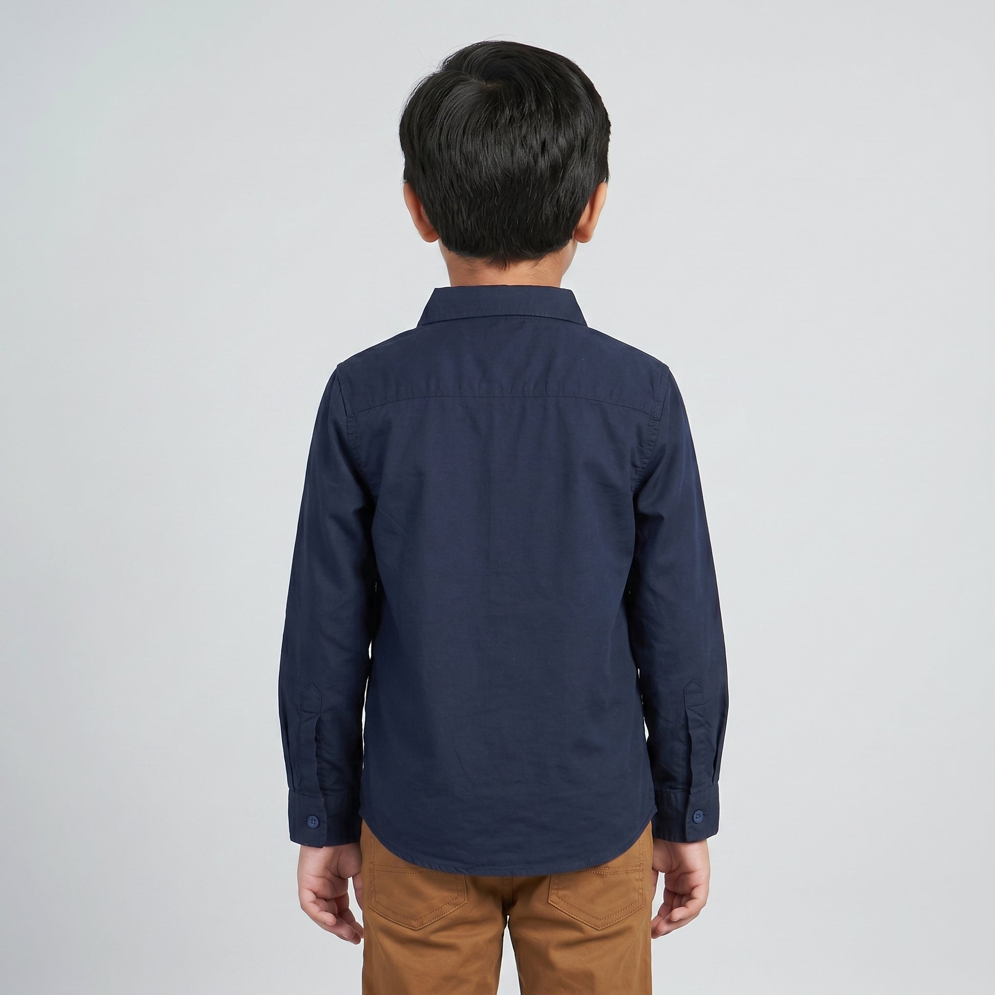 Boys Cotton Solid Cuban Shirt