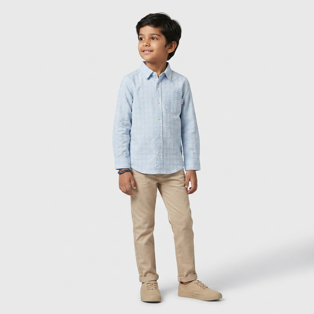 Boys Cotton Checkered Shirt