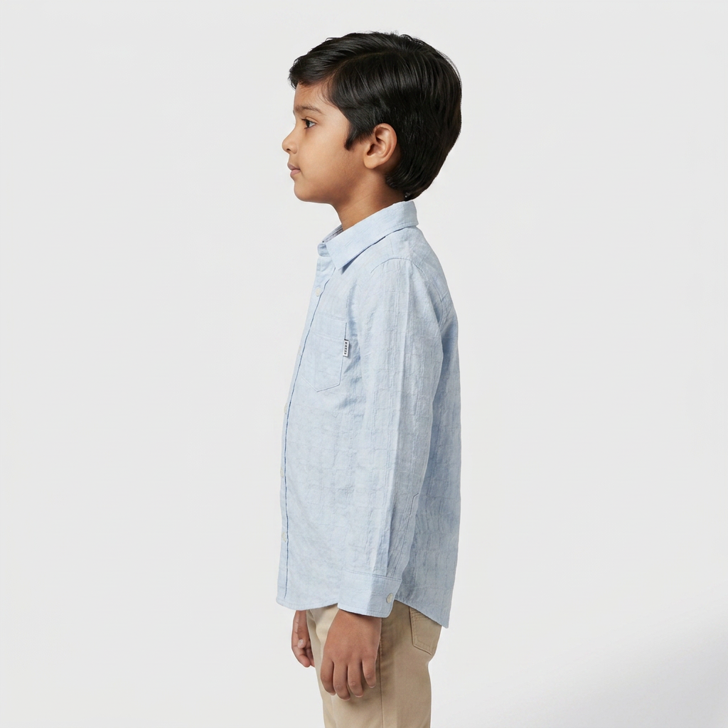 Boys Cotton Checkered Shirt