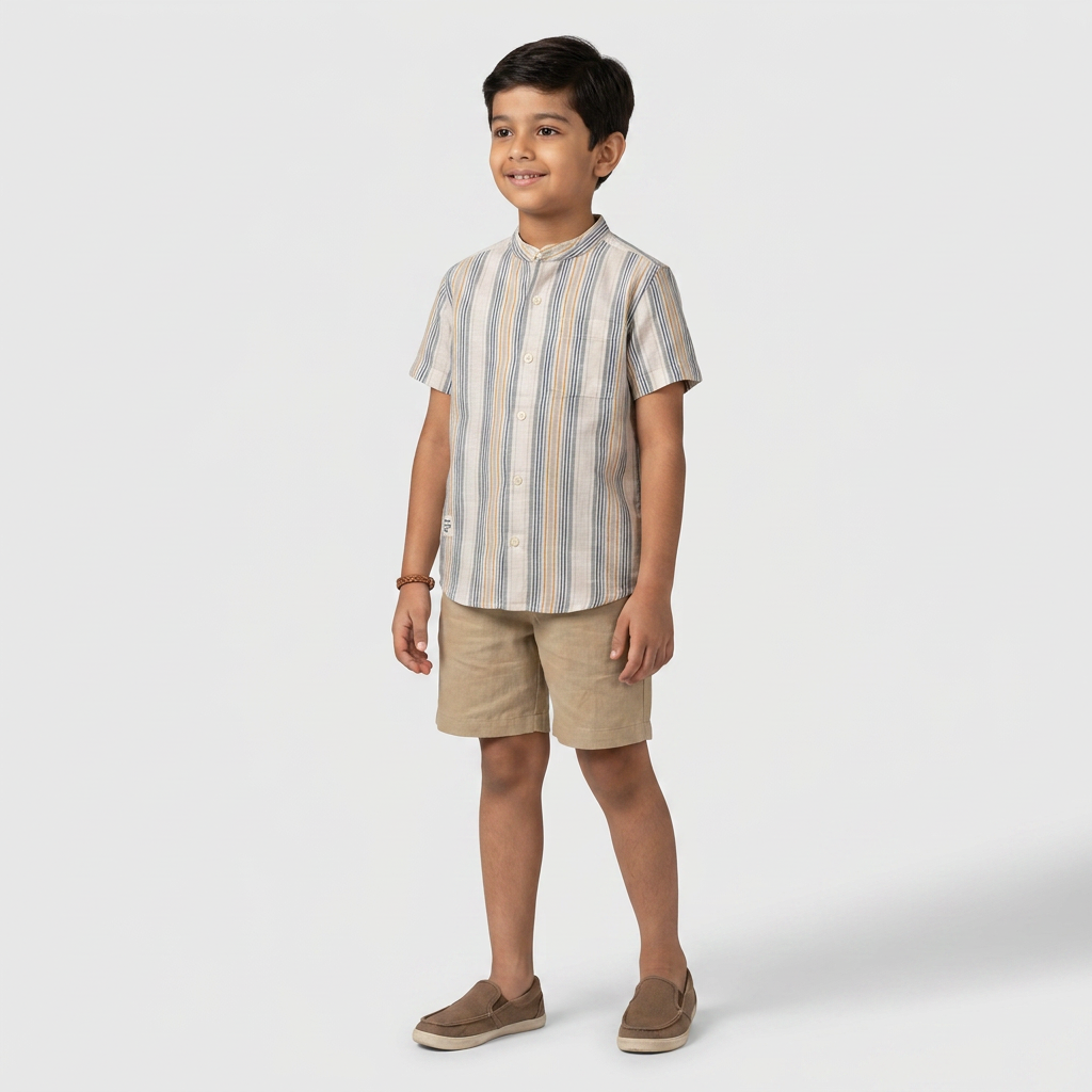 Boys Cotton Striped Shirt