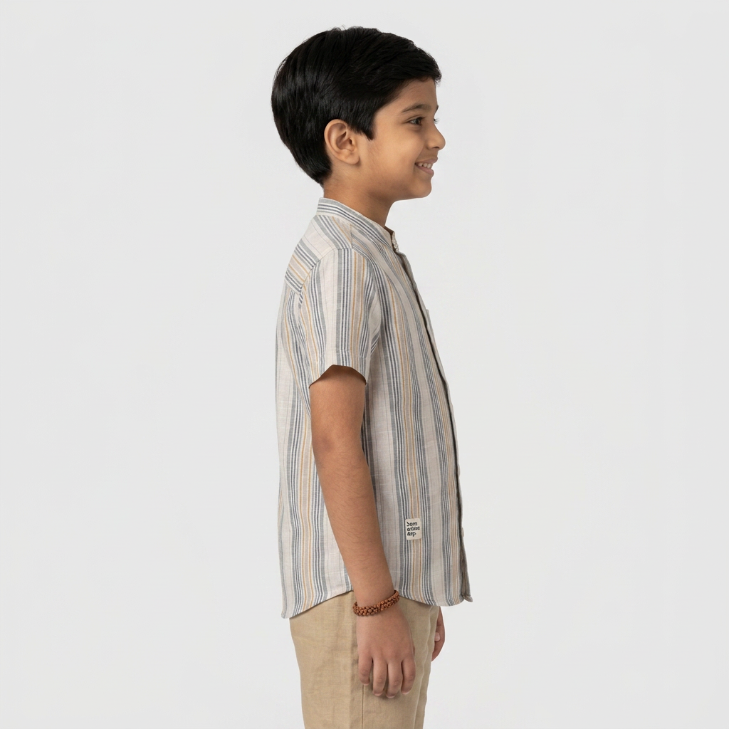 Boys Cotton Striped Shirt