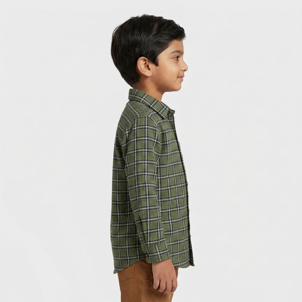 Boys Cotton Checkered Shirt
