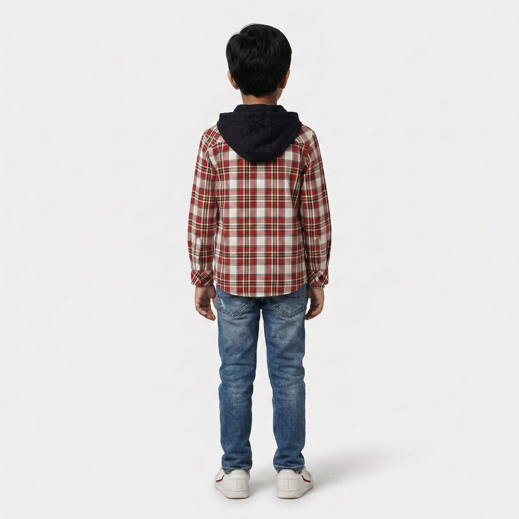 Boys Cotton Checkered Shirt