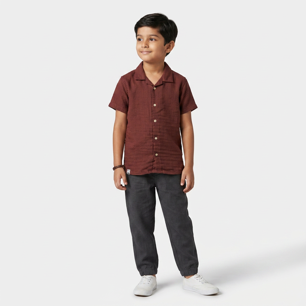 Boys Cotton Solid Shirt