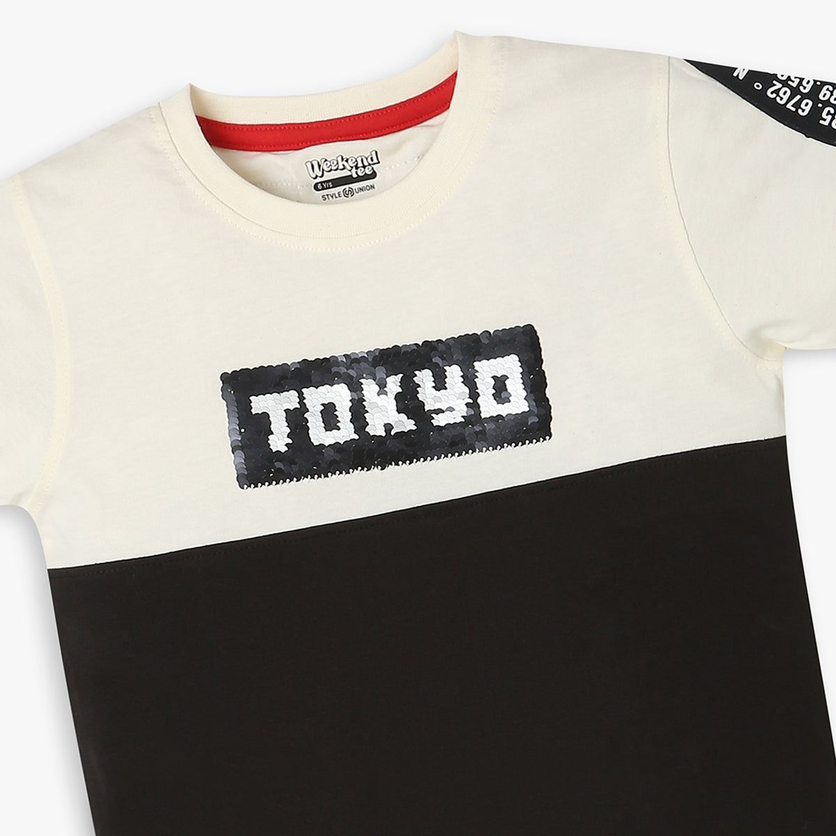 Boys Regular Fit Cut and Sew T-Shirt