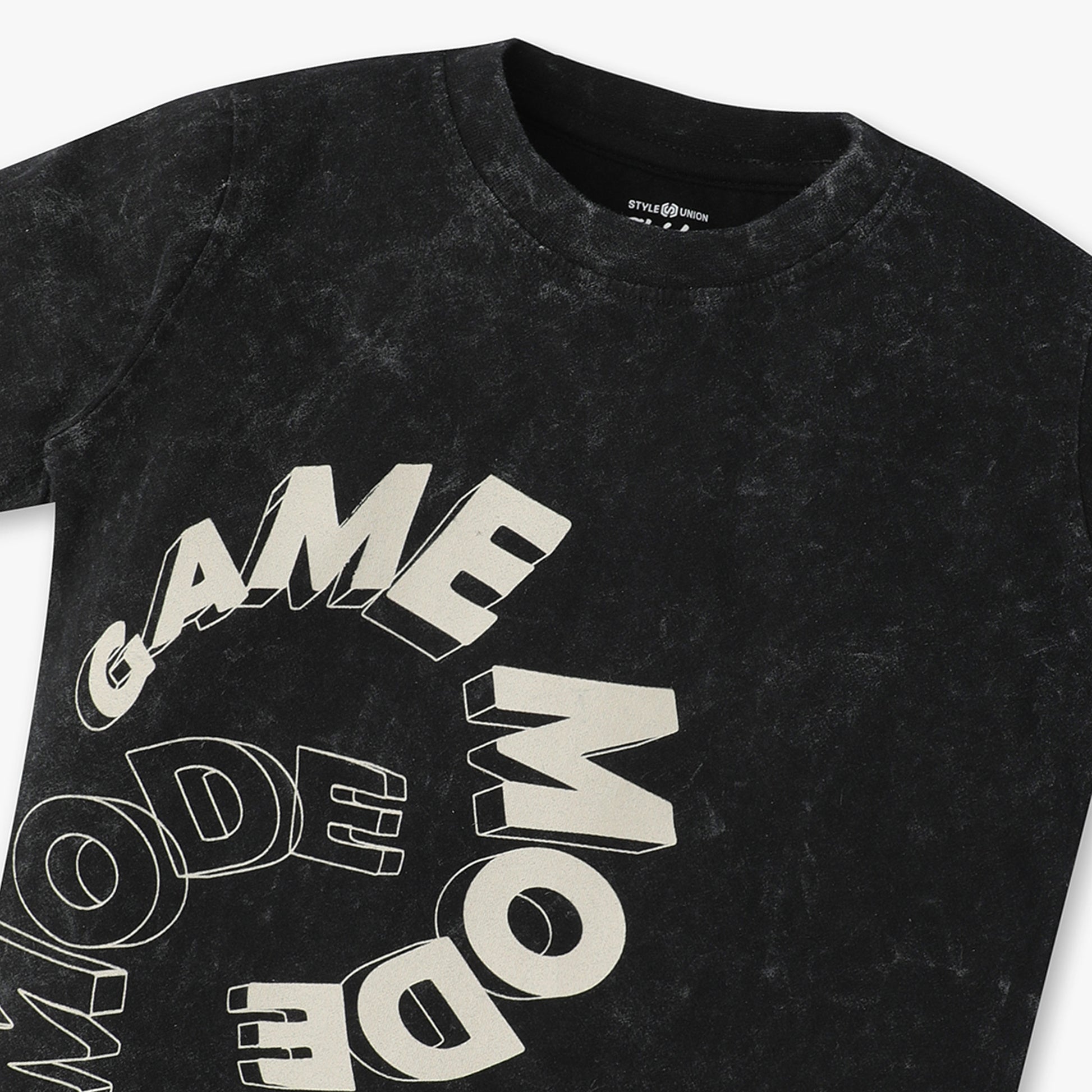 Boys Oversize Abstract Crew Neck Half Sleeve T-Shirt