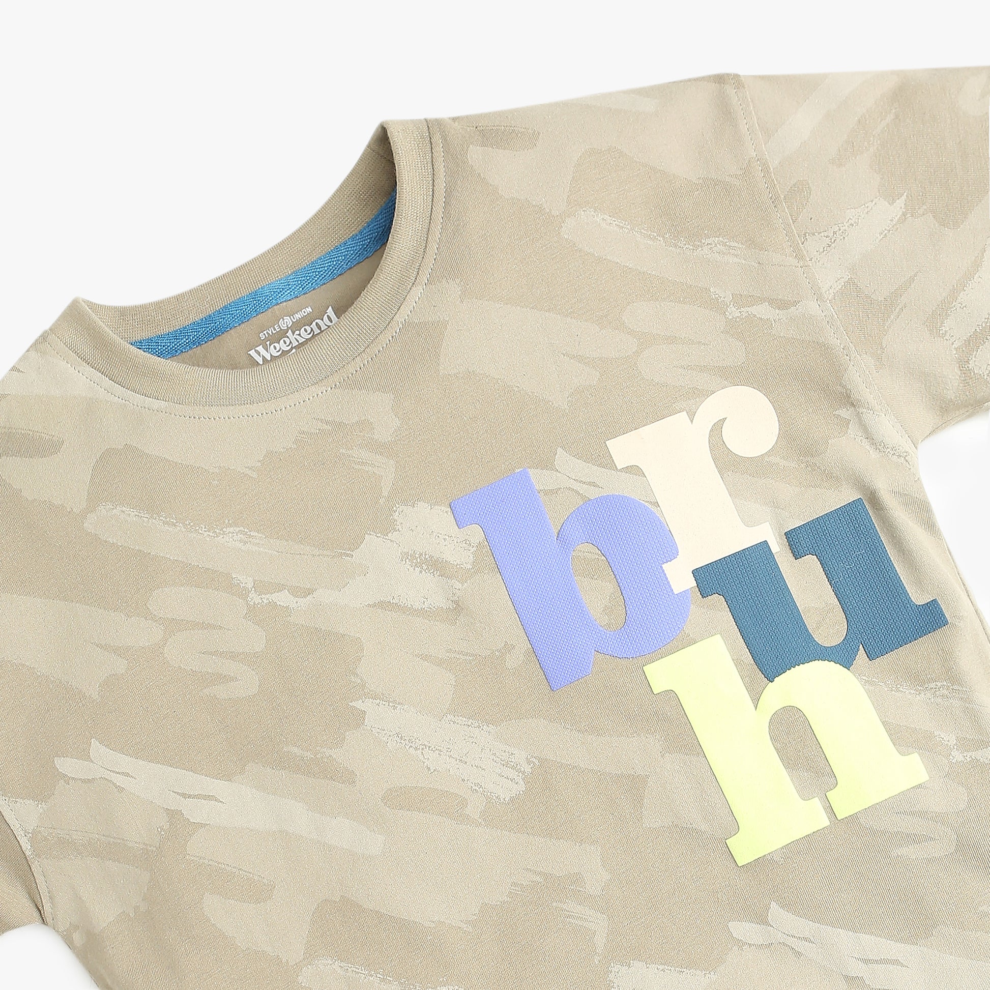 Boys Printed Bruh Print T-Shirt