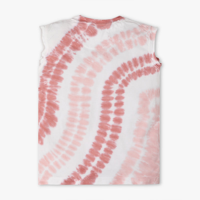 Boys Regular Fit Tie - Dye Crew Neck Sleeveless T-Shirt