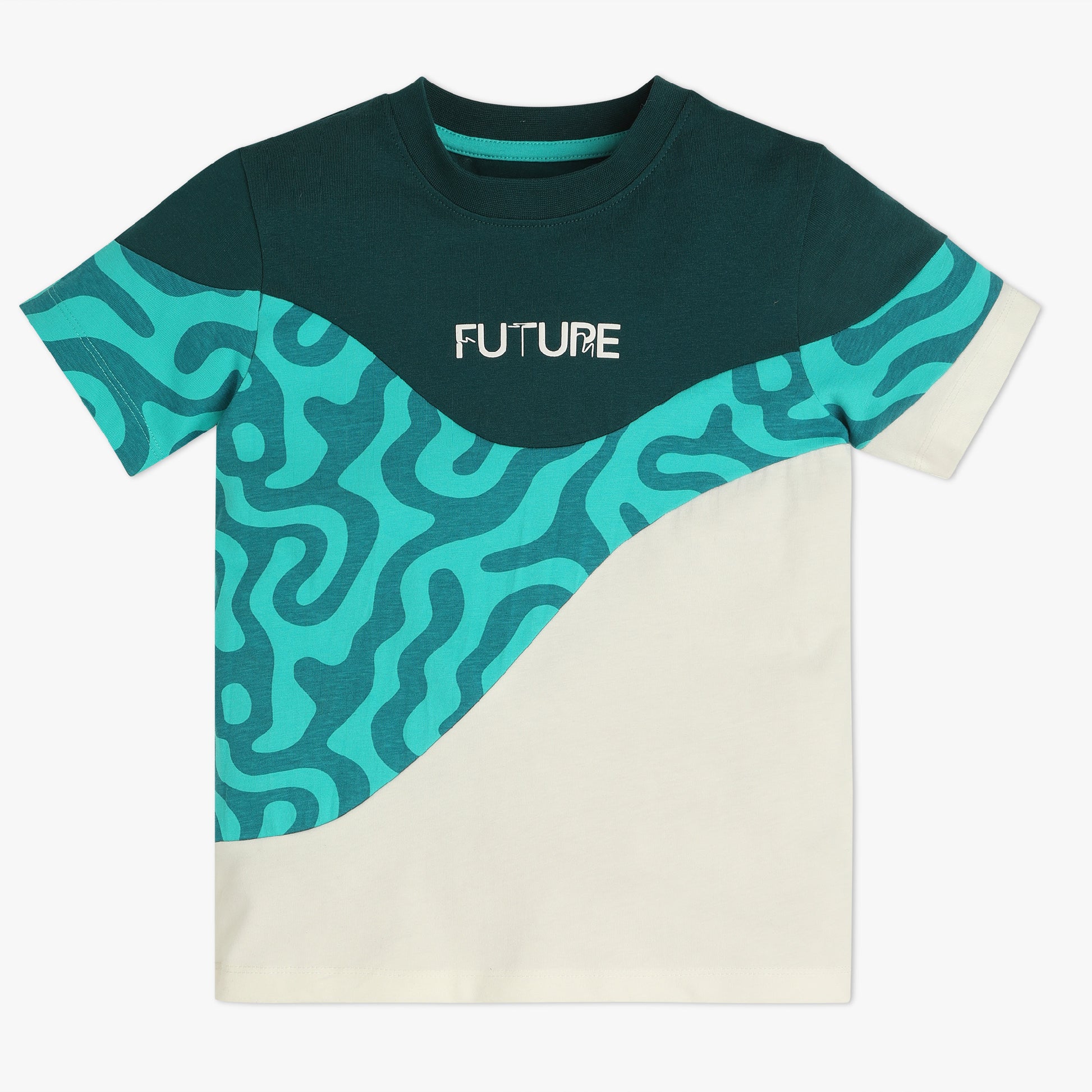 Boys Crew Neck All Over Printed T-Shirt