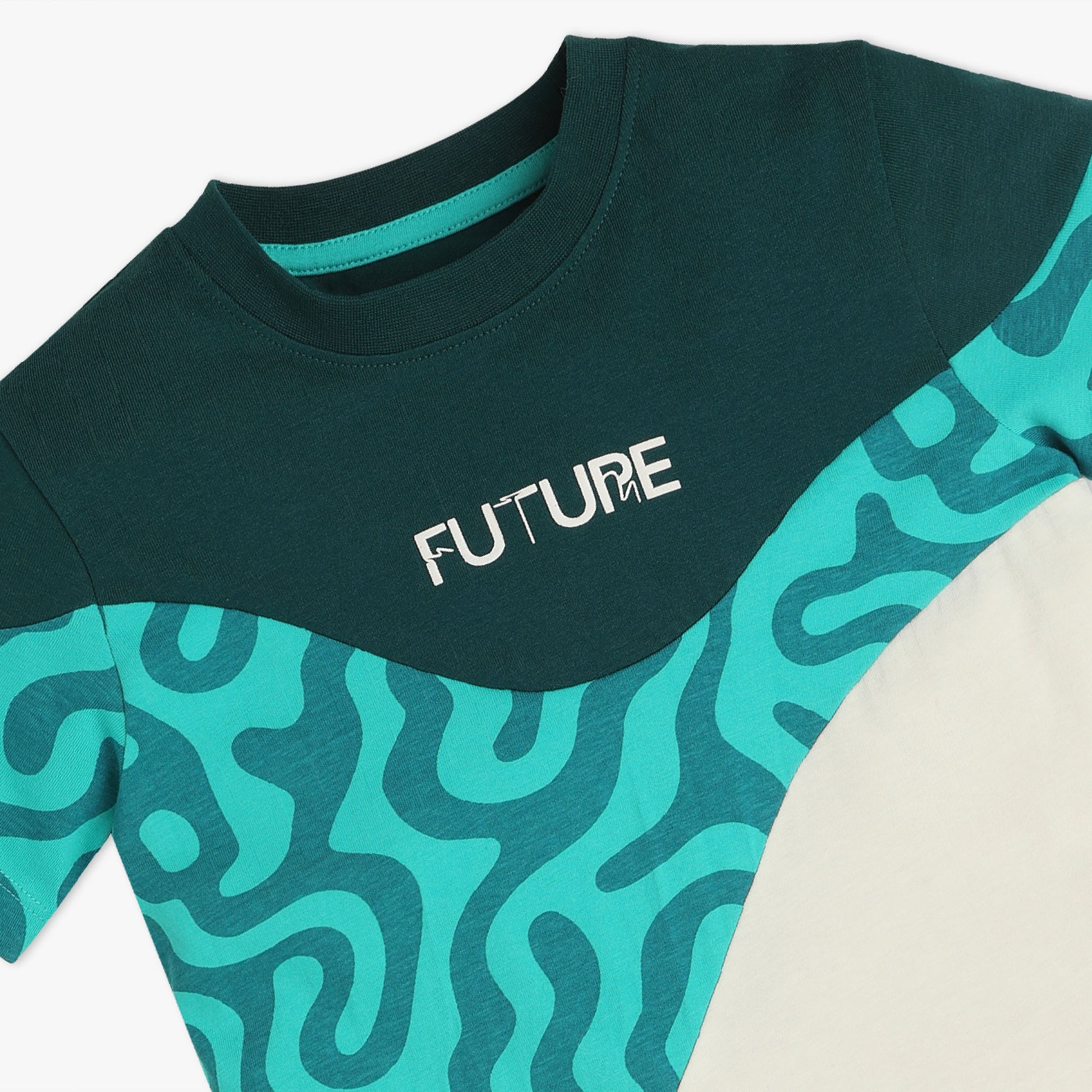 Boys Crew Neck All Over Printed T-Shirt