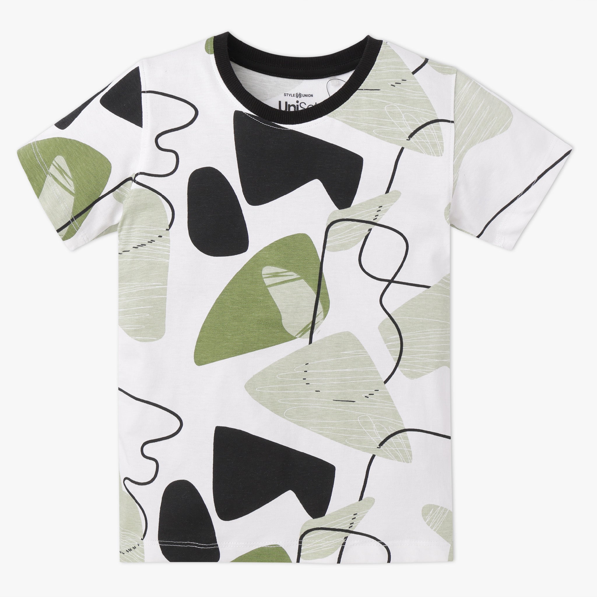 Boys Crew Neck All Over Printed Unisett T-Shirt