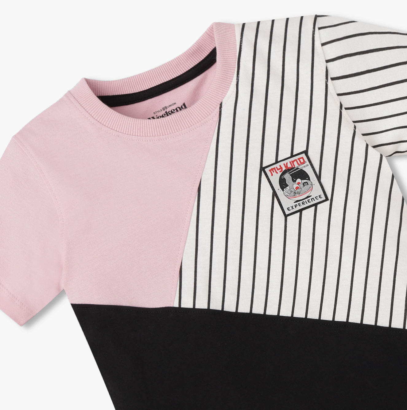 Boys Crew Neck Cut And Sew Weekend T-Shirt