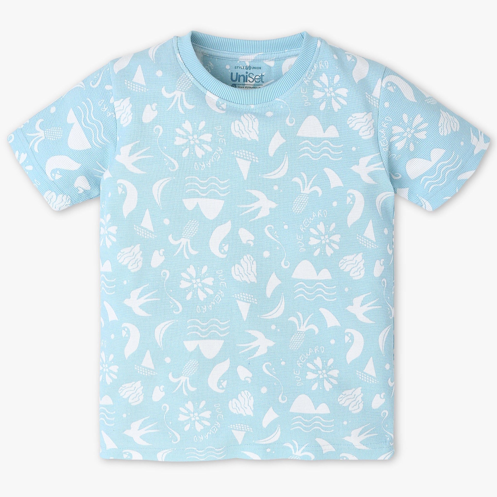 Boys Crew Neck All Over Printed T-Shirt