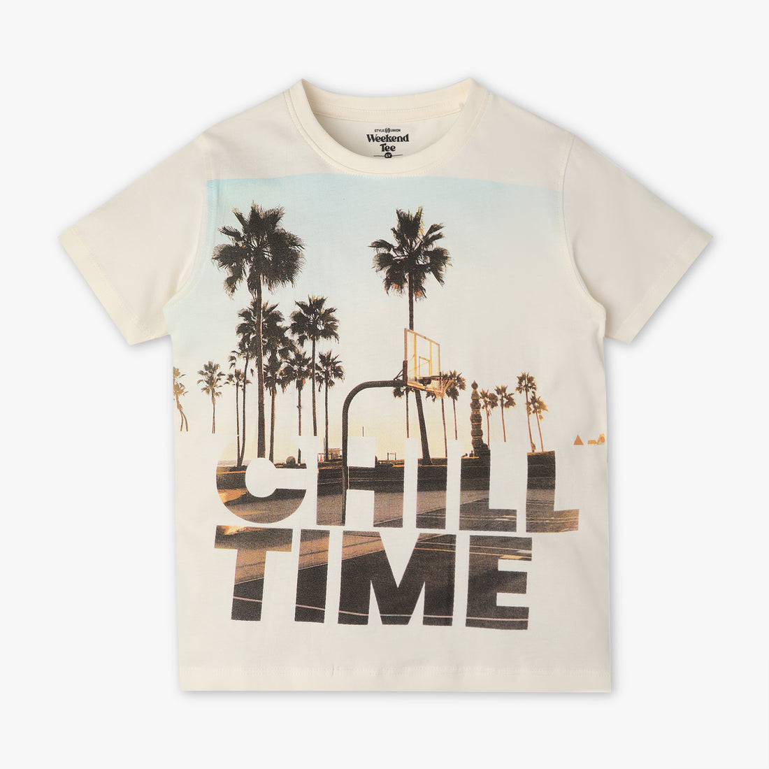 Boys Regular Fit Printed Crew Neck Half Sleeve T-Shirt