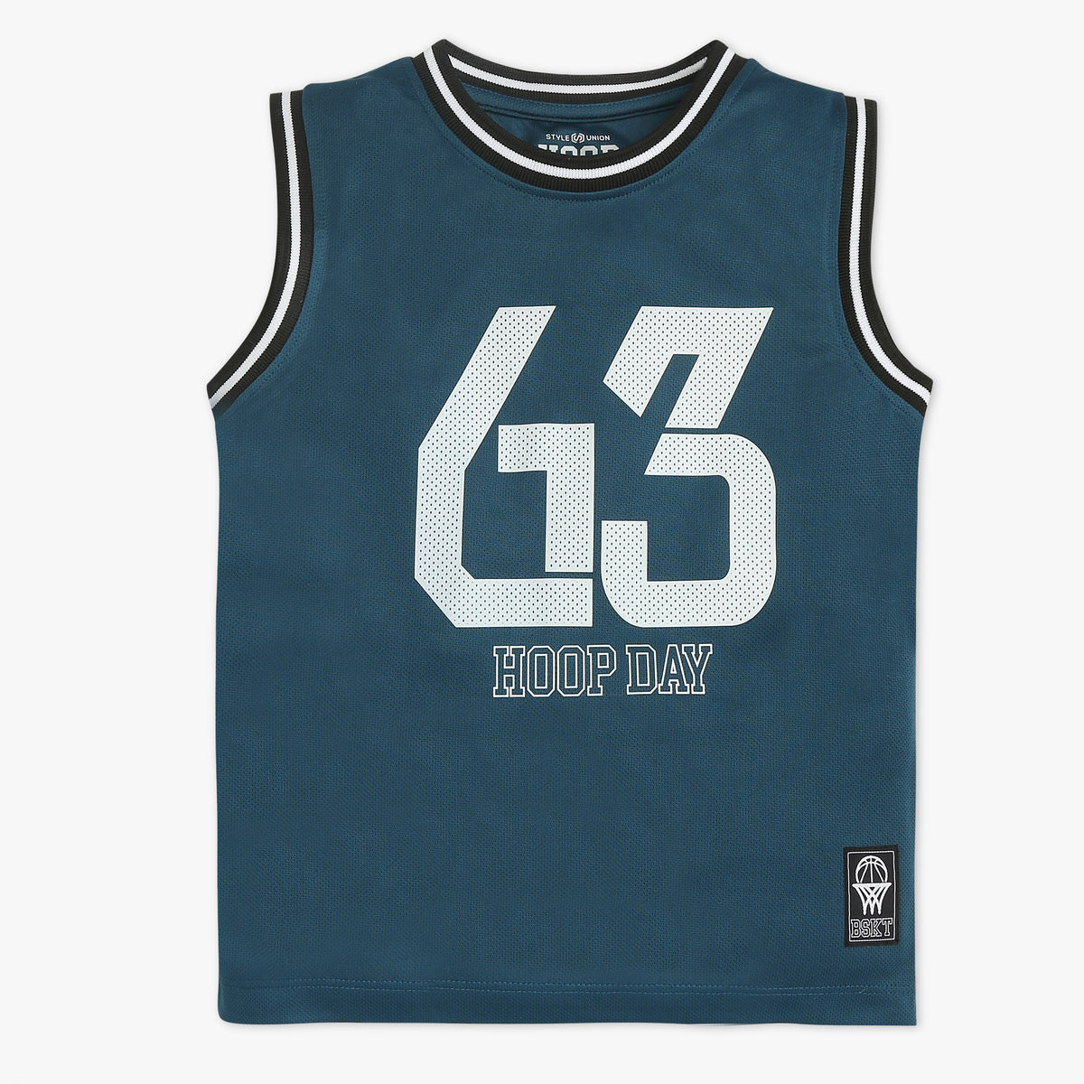 Boys Solid Crew Neck Sleeveless Hoop Day Sleevless T-Shirt