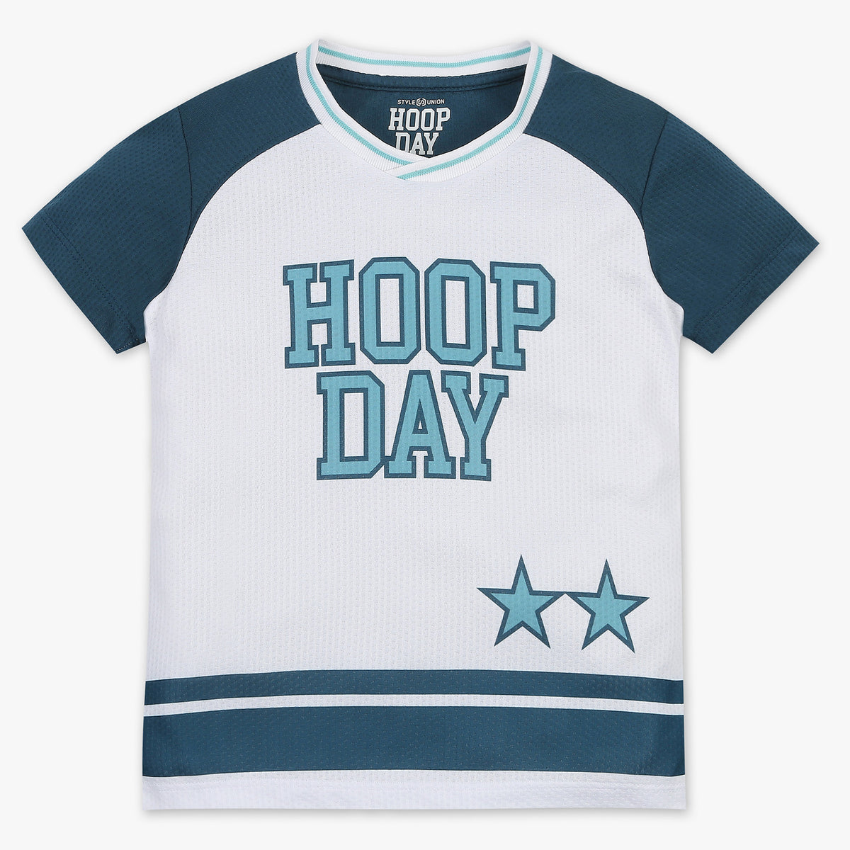 Boys Printed Polyester V-Neck T-Shirt